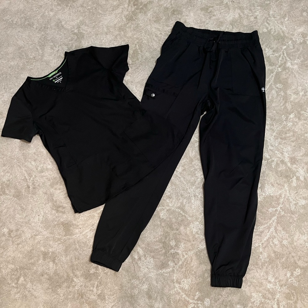 Healing Hands Black Scrub Set